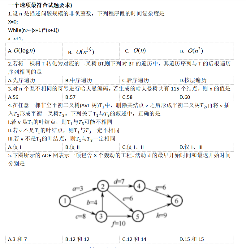 2019年考研计算机科学与技术学科联考（408）真题下载